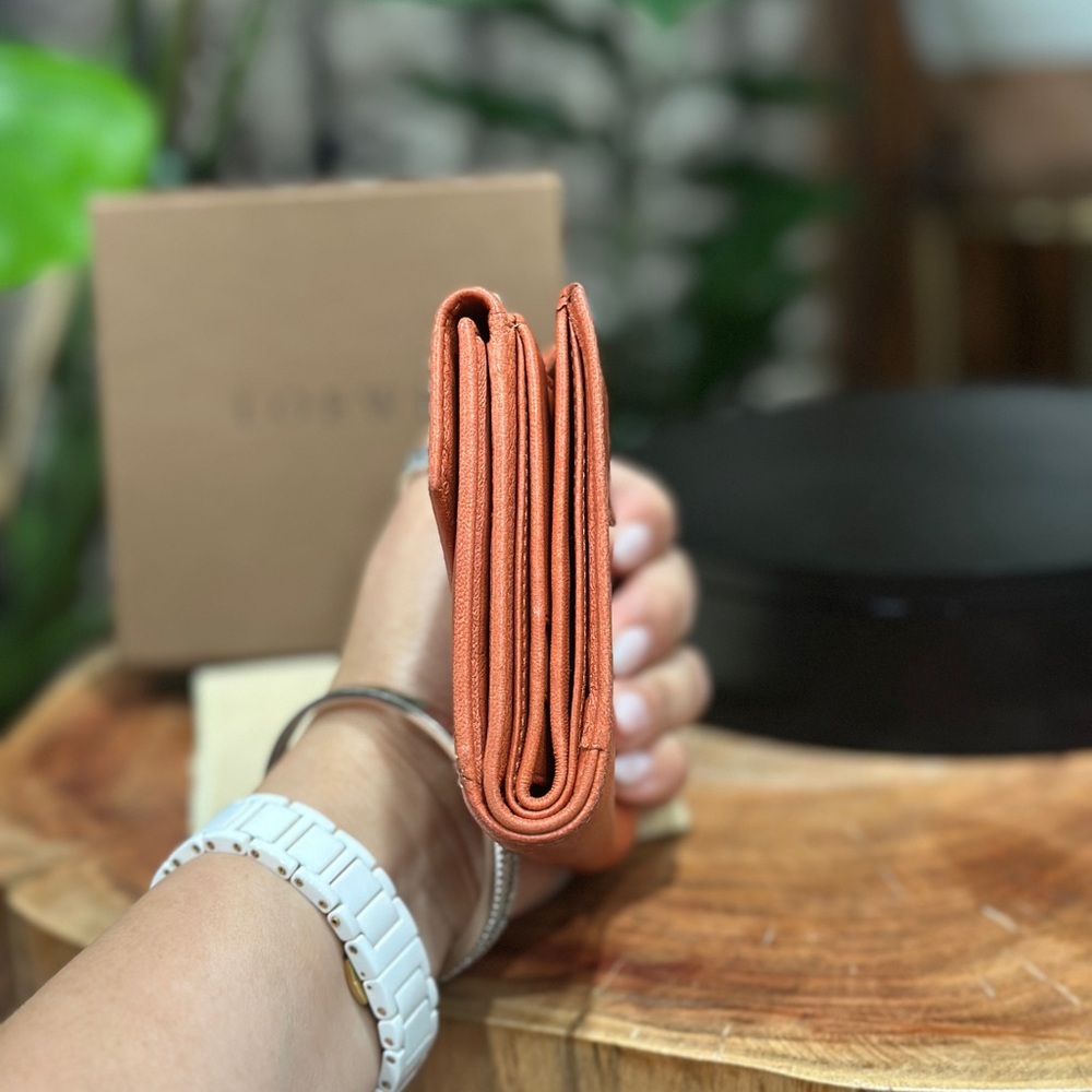 Loewe Coral Anagram Leather Compact Wallet w/ Box & Dust Bag - Picture 9 of 10